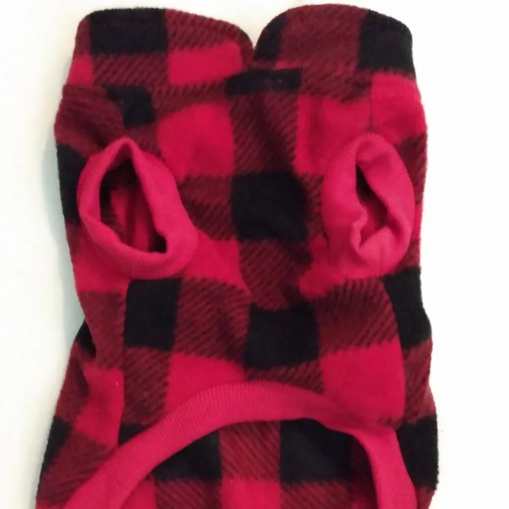Plaid Dog Sweater - Red and Black